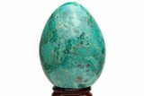 Polished Chrysocolla Egg - Peru #217324-1